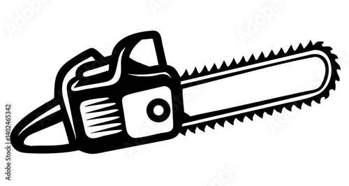 Chainsaw vector illustration, Chainsaw silhouette or  vector icon with transparent background