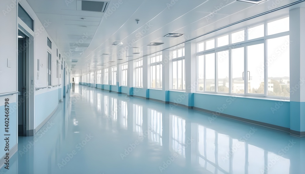 Fototapeta premium Bright and Modern Hospital Corridor