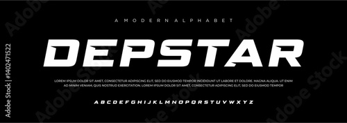 Abstract sport modern alphabet fonts sport digital game music future creative font