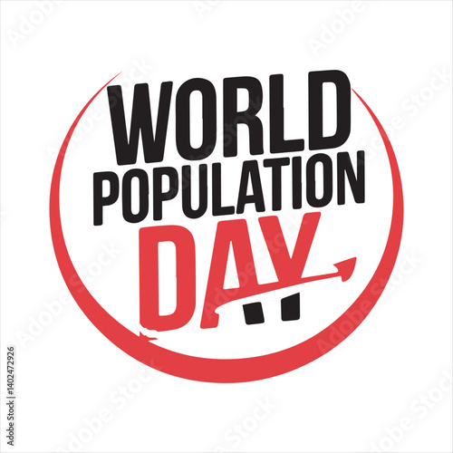 World Population Day Typography Design,Bold World Population Day Vector Illustration,Minimalist World Population Day Text Art,World Population Day Awareness Graphic,Modern Population Day Lettering Des