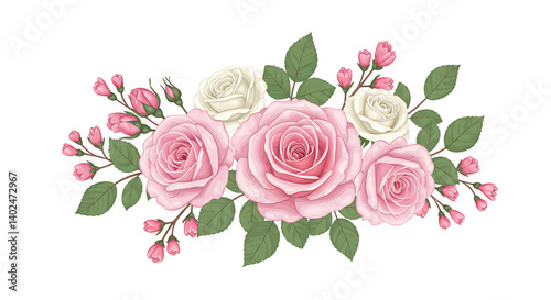 Elegant watercolor-style floral bouquet. for Design.