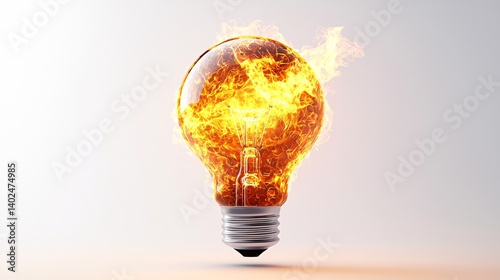 Burning light bulb