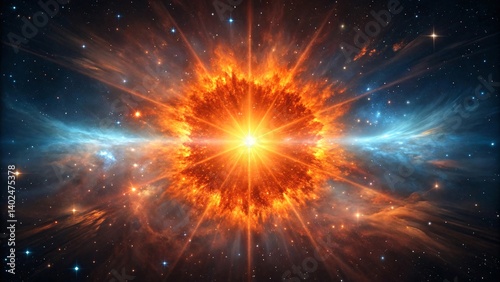 Fiery Supernova Explosion with Swirling Nebula and Cosmic Rays – High-Resolution Deep Space Astrophotography