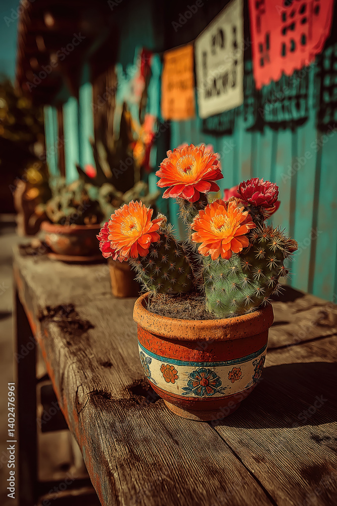 Plat En Bois Artisanal Mexicain – Décor Floral Polychrome – Porte-bougie