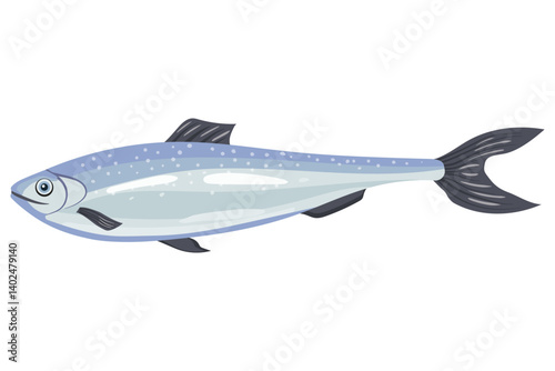 Herring fish, marine product icon