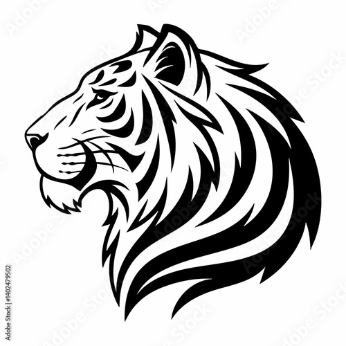 Wallpaper Mural Elegant Black and White Tiger Head Vector Illustration for Design Elements Torontodigital.ca