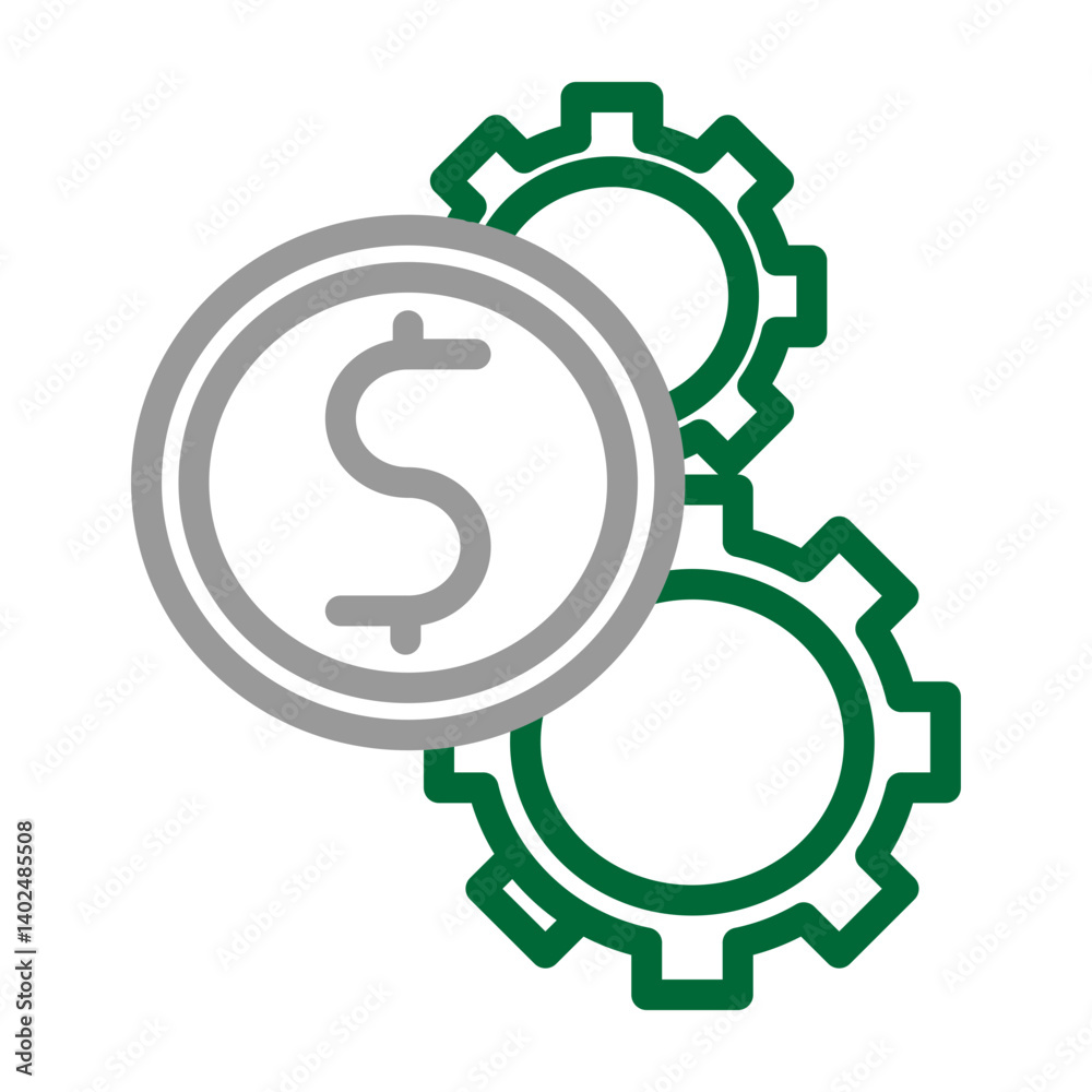 Financial Services Vector Line Dark Green Grey Icon Design Financial Services Vector Line Dark Green Grey Icon Design