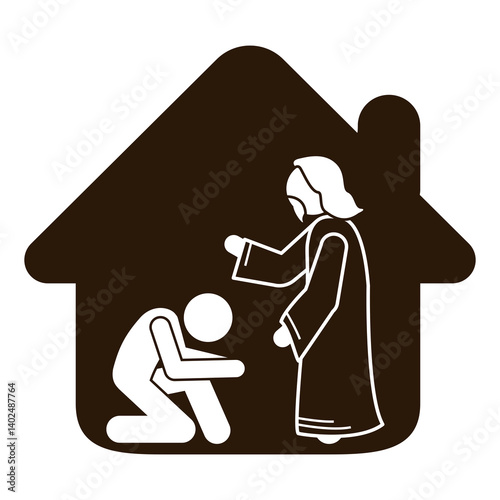 human praying vector illustration