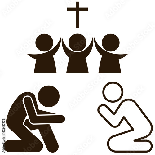 man praying image vector illustration