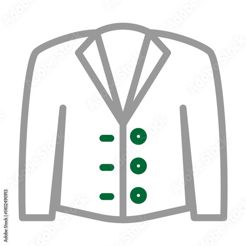 Coat Vector Line Dark Green Grey Icon Design