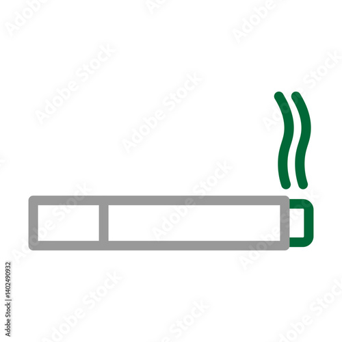 Cigarette Vector Line Dark Green Grey Icon Design