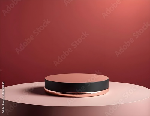 Elegant Pink and Rose Gold Product Display Podium