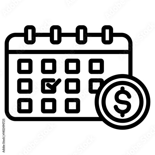 Work Day icon with line style