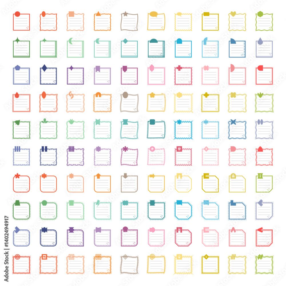 Notes with Geometric Shape Ornament Square Resolution Notes with Geometric Shape Ornament Square Resolution