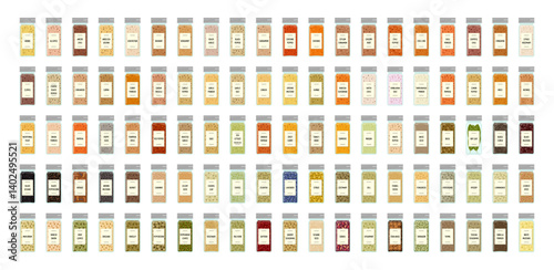 Spices and Herbs in a Tall Glass Jar with Can Lid
