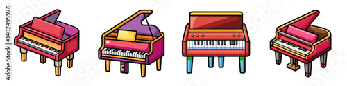 Collection of Red Pianos Grand Pianos and Keyboard Instruments