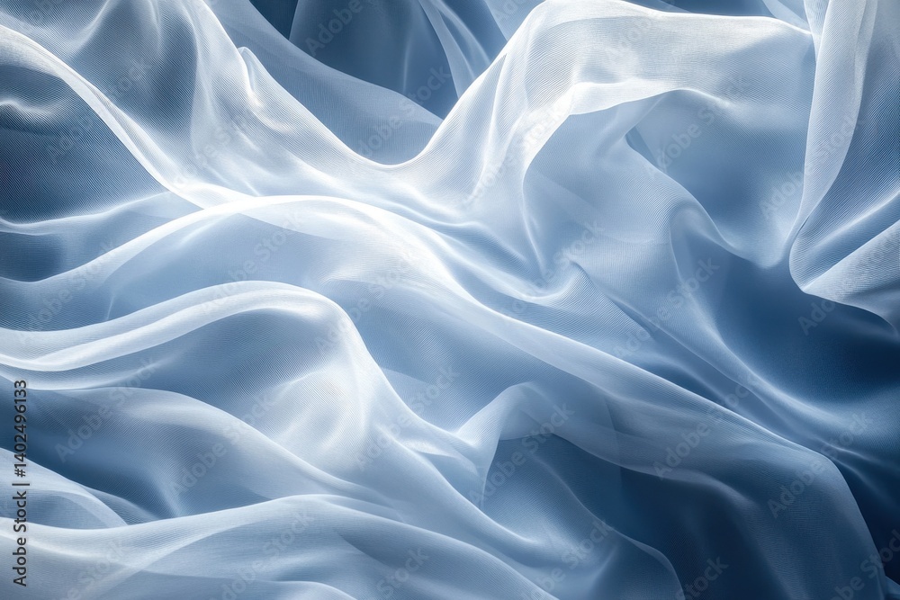 Obraz premium Beautiful translucent fabric flowing and creating soft abstract forms