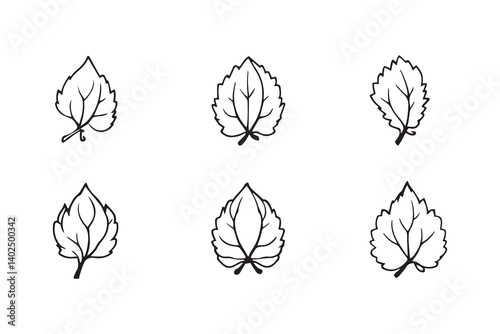 Hops leaf line art