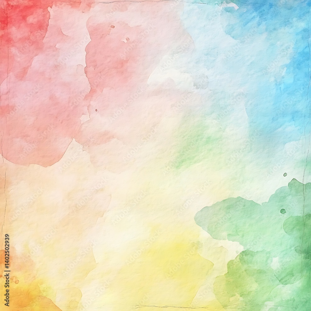 Obraz premium Abstract watercolor background with blended pastel colors creating a soft dreamy effect.