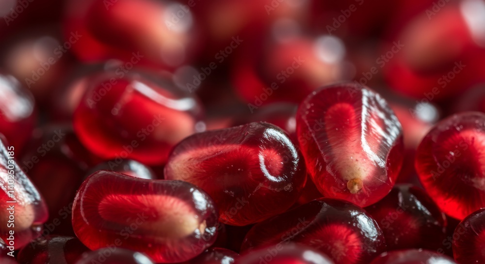 Red Pomegranate Arils Close Up Macro Shot - Juicy red pomegranate seeds, a macro close-up showcasing their texture and vibrant color. Symbolizing abundance, health, vitality, fertility, and passion Red Pomegranate Arils Close Up Macro Shot - Juicy red pomegranate seeds, a macro close-up showcasing their texture and vibrant color. Symbolizing abundance, health, vitality, fertility, and passion
