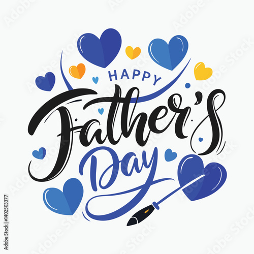 Happy fathers day. Lettering. Holiday calligraphy text