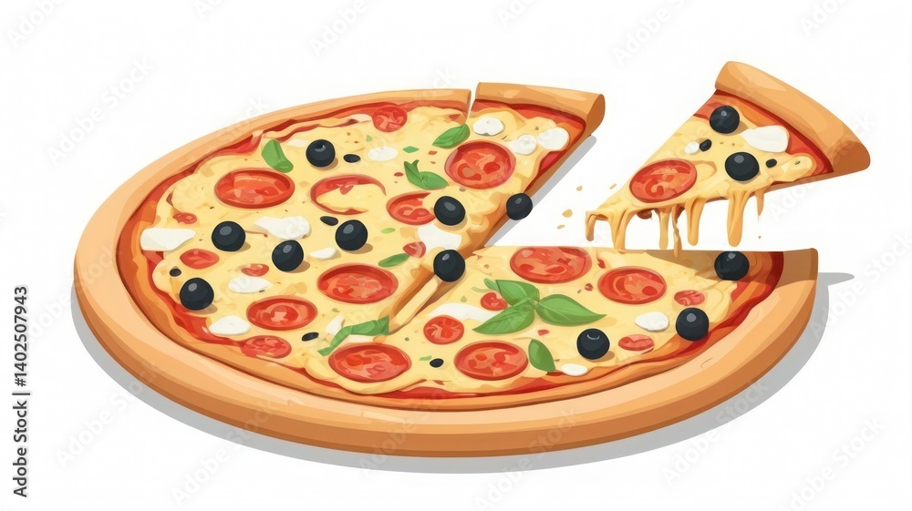 pizza on a white background pizza on a white background