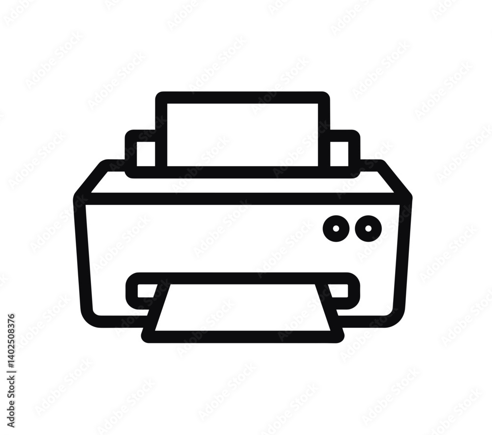 Printer icon in minimalist style against white background Printer icon in minimalist style against white background