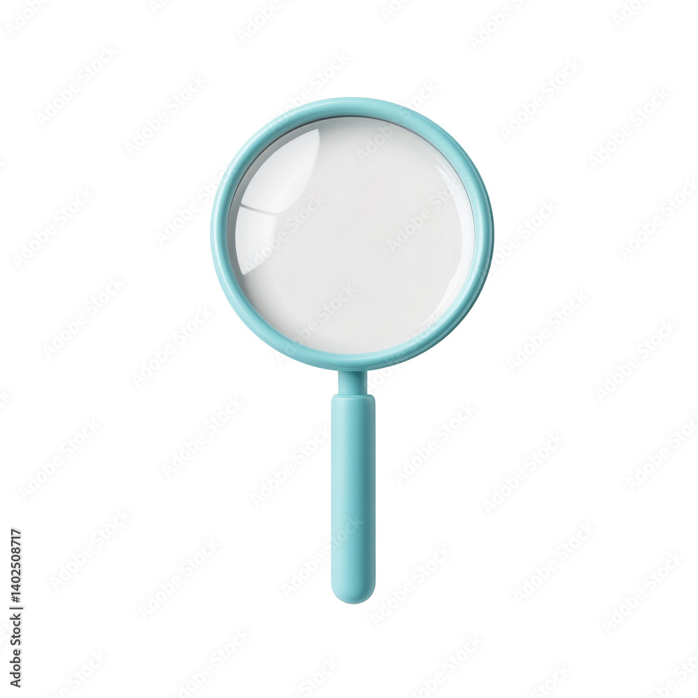 Large blue magnifying glass with a round lens and a sturdy handle for close observations