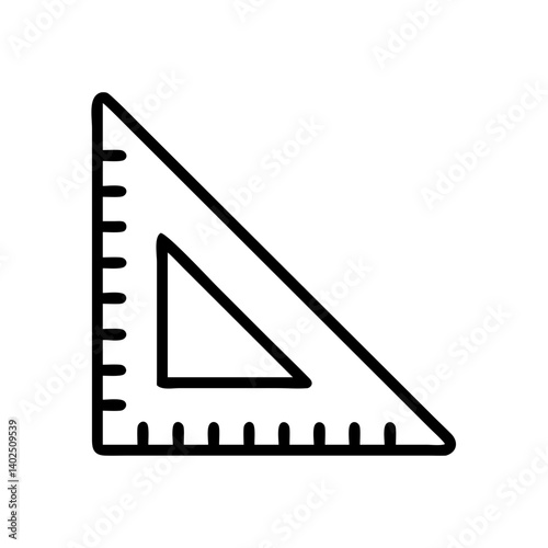 Carpenter square icon with ruler design on white background