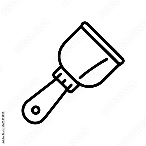 Putty knife icon in line art style