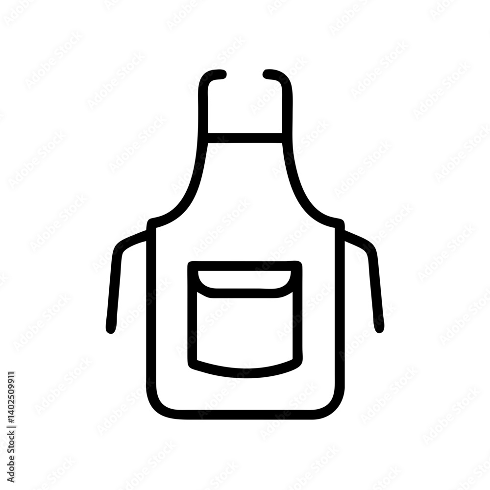 Work apron icon in minimalist style on white background Work apron icon in minimalist style on white background
