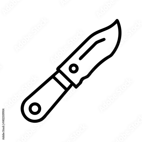 Utility knife illustration in black and white style