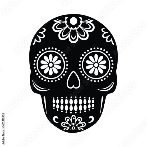 Day of the Dead Calavera Stylized Sugar Skull - Day of the Dead Calavera Stylized Sugar Skull Vector