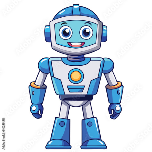 Cute Blue Robot Character