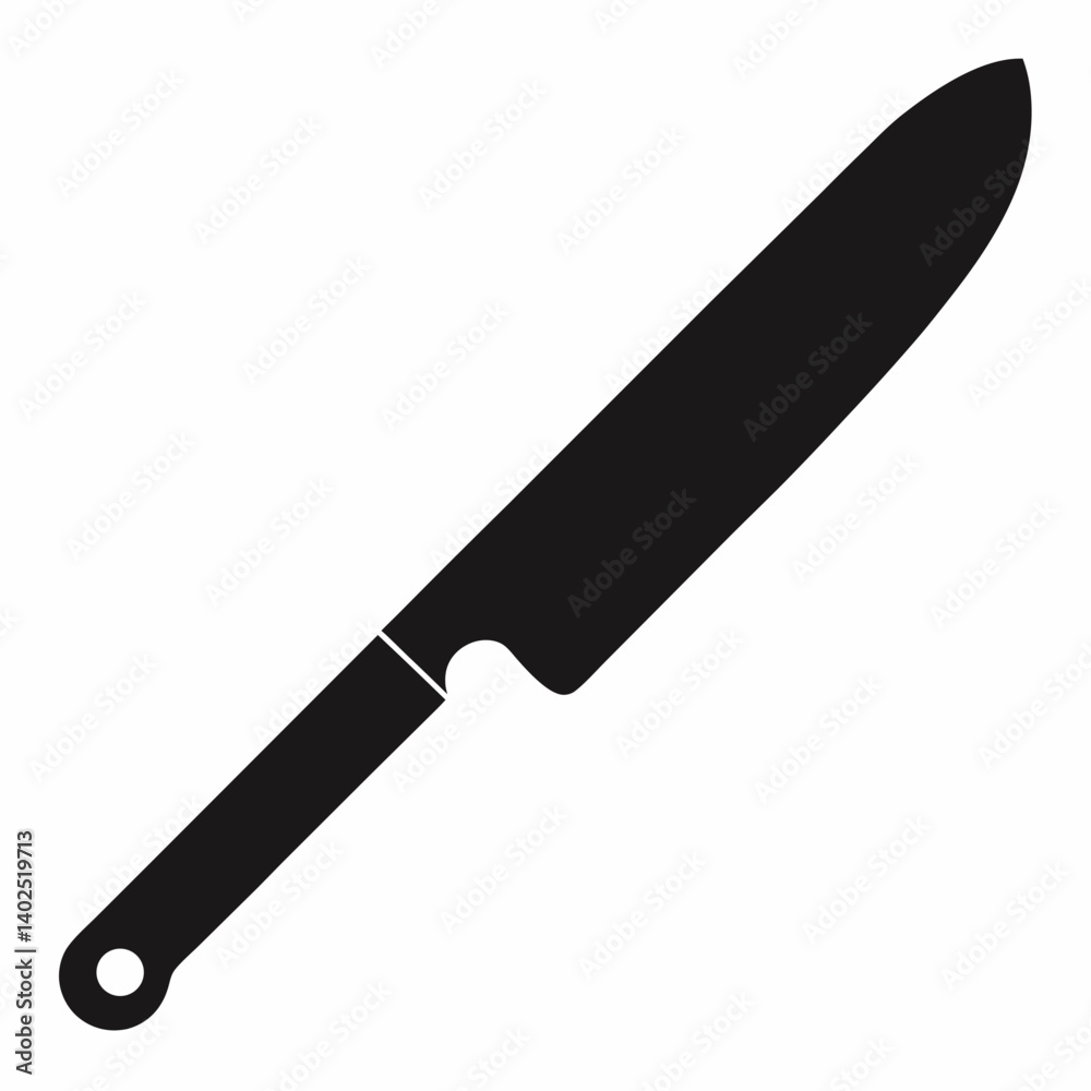 Bread knife Silhouette black on White Background Bread knife Silhouette black on White Background