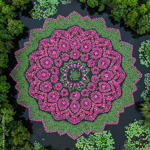 Stunning Green and Pink Flo...