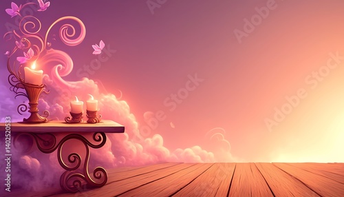 Fairy Candles Sunset Tabletop