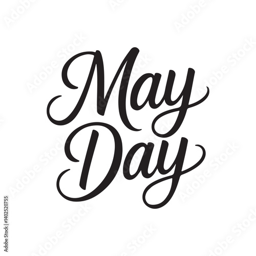 may day typography vector illustration