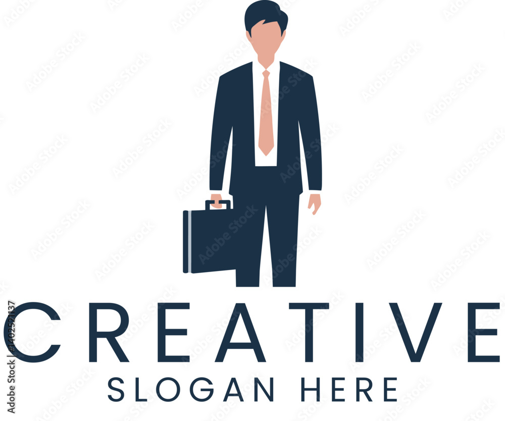 Professional Businessman Icon Design Modern Suit tie job male flat dark blue Professional Businessman Icon Design Modern Suit tie job male flat dark blue
