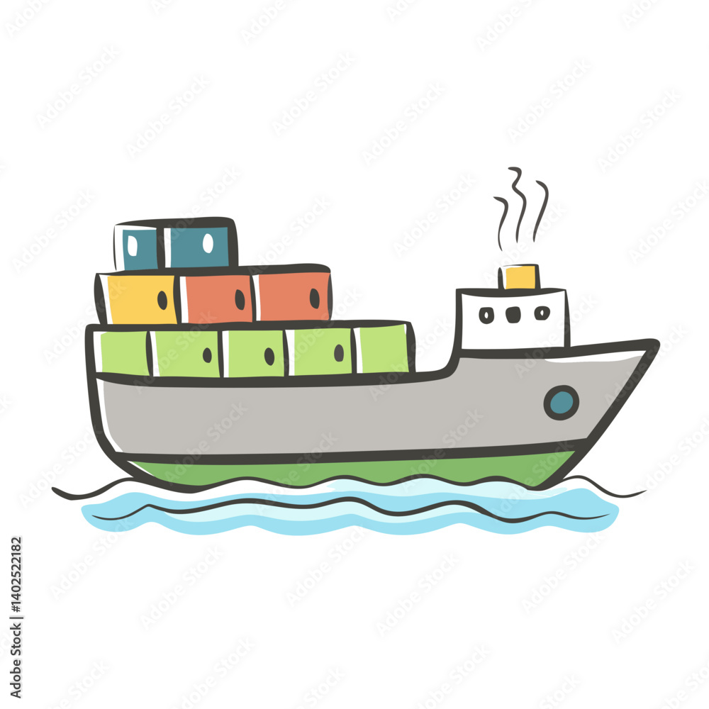 cargo ship icon, cargo ship vector illustration-simple illustration of cargo ship, perfect for cargo ship logos and icons