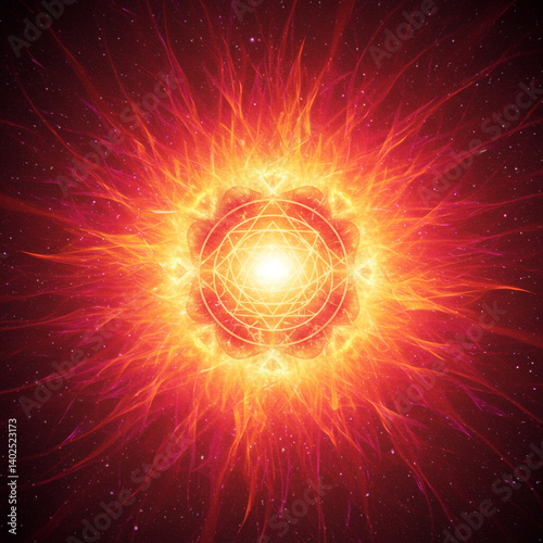 Radiating Mandala with a Ce...