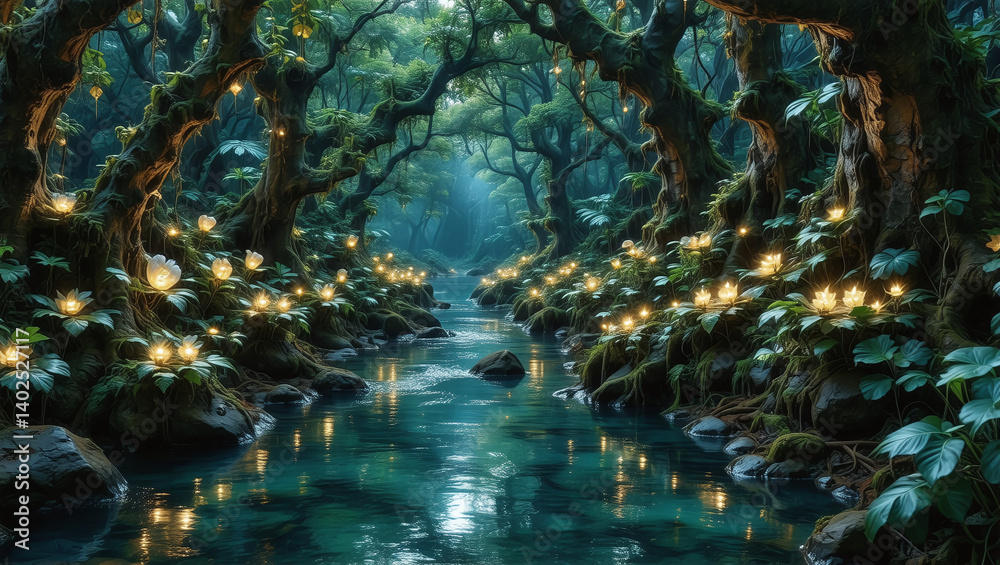 Enchanted Forest Glowing Flora, Celestial Wildlife, and Ethereal Beings Enchanted Forest Glowing Flora, Celestial Wildlife, and Ethereal Beings