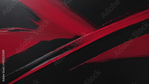 Abstract Red and Black Paint Strokes Background Bold Brushstrokes Texture