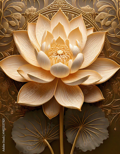 Card with lotus flower