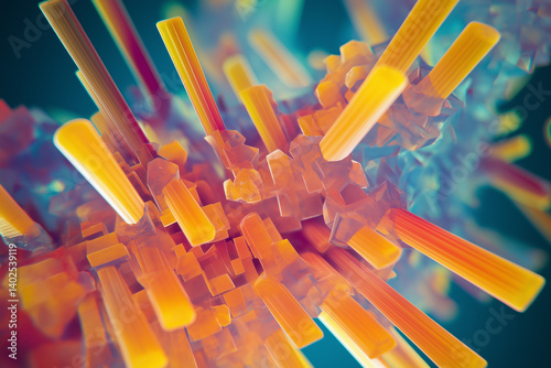 Silicon nanowires observed with an electron microscope photo