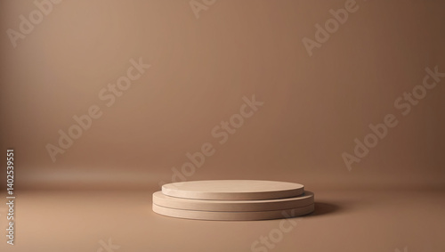 Minimalist Brown Podium Product Presentation 3D Render