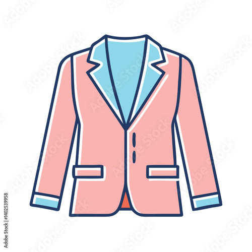 Pink Womens Long Sleeve Blazer Jacket Fashion Apparel Outfit Style Clothing Design