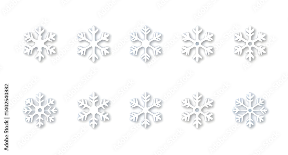 set of snowflakes set of snowflakes