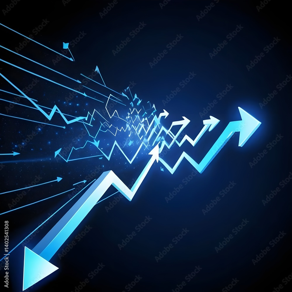 Naklejka premium Rising Above the Competition Growth and Success Abstract