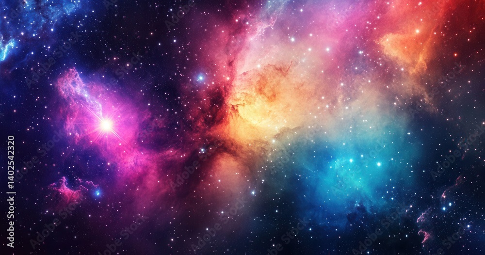 Naklejka premium Colorful celestial nebula